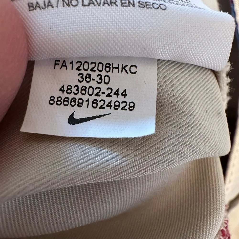 Nike Golf Dri-Fit Pants Men's 36x30 Tan Beige‎ Lightweight Plaid Details Trim